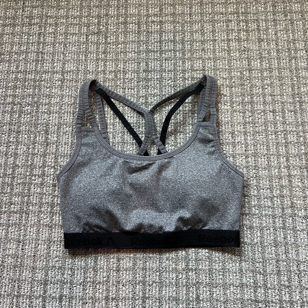 Reebok black and grey strappy sports bra *WITH PADDING* 🥰